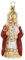 Christbaumschmuck Glas 14cm Sankt Nikolaus mundgeblasen handbemalt Weihnachtskugeln rot gold