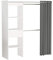 Demeyere 198454 Kleiderschrank CHICAGO mit anthraziten Vorhang Breitenverstellbar 168 x 187 x 50 cm, weiß