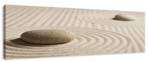 Visario Bild auf Leinwand der deutschen Marke 120 x 40 cm einteilig Spa Sand 5704 Bilder Kunstdrucke Wandbild