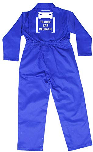Acce Products Trainee Car Mechanic Baby, Childrens, Kids, Coverall, Boilersuit, Overall - Size - 22-2-3 Years - Royal Blue WITH OPTIONAL FRONT WORDING