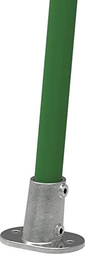 Fenau | Boden-Flansch, oval, 0-11°, Ø 48,3 mm, Wand-Flansch, Decken-Flansch, Stütze, Temperguss galvanisiert, feuerverzinkt, inkl. Schrauben