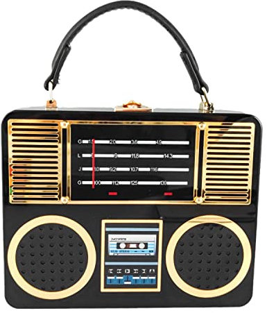 Vintage Hartschalenkoffer Acryl Radio Box Clutch Frauen Totes Tasche Schulter Crossbody Handtasche börse