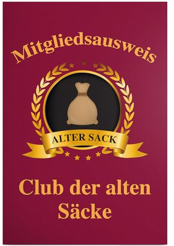 DankeDir! Clubausweis Club der Alten Säcke Schild - Geschenk runder Geburtstag Geschenkidee Geburtstagsgeschenk Männer Geburtstagsdeko Partydeko Party Zubehör Geburtstagskarte