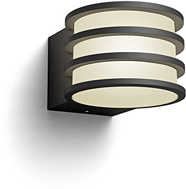 Philips Hue White Lucca Wandlleuchte für den Aussenbereich Anthrazit 806lm, dimmbar, warmweißes Licht, steuerbar via App, kompatibel mit Amazon Alexa (Echo, Echo Dot)