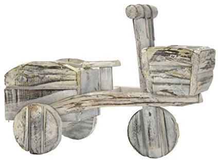 DARO DEKO Holz Pflanz-Rad mit Zwei Pflanzkästen