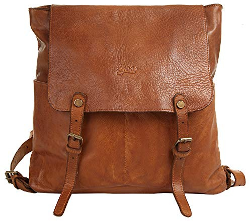 X-ZONE Rucksack Echt Leder Damen Vintage Lederrucksack, Daypack aus gewaschenem Leder, Retro