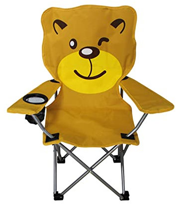 FineHome Kinder Campingstuhl Anglersessel Faltstuhl Anglerstuhl inkl. Getränkehalter und Tasche 'Löwe'