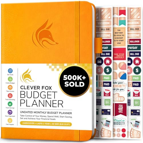 Clever Fox Budget Planer - Ausgaben Tracker Botizbuch. Monatliches Budgetierungsjournal, Finanzplaner und Rechnungsbuch zur Kontrolle Ihres Geldes, A5 - Gelb (Englisch)
