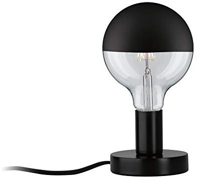 Paulmann 79758 Neordic Tischleuchte Haldor rund max. 60 Watt Tischlampe Schwarz Nachttischlampe Metall Leselampe E27 ohne Leuchtmittel
