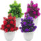 Fycooler Plantas Artificiales Plásticas de Maceta, 4Piezas, Planta Artificial Decorativa, Adecuado para El Hogar Oficina Decoración Jardín Baño Cocina Balcón Planta Falsa Decorativas