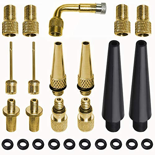Bicicletta Adattatore per Valvola (SV AV DV), CTRICALVERGonfiaggio Bici Compressore Convertitore Ciclismo Accessori per Pompe da Bicicletta,Estensori di Valvole 90 Gradi (25pcs)