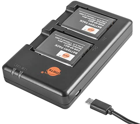 DSTE NP-BG1 Lot de 2 batteries et chargeur micro USB double compatible avec NP-BG1 et Sony DSC-H70 DSC-H90 DSC-HX20V DSC-HX30V DSC-N1 DSC-N2 DSC-T20 DSC-T100 DSC-W30 DSC-W35 comme NP-FG1