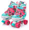 meteor Retro Rollschuhe Disco Roll Skate wie in den 80er Jahren Jugend Roll-Schuhe Kinder Quad Skate 5 Verschiedene Farbvarianten Inline-Skates Einstellbare Größe des Schuhs
