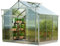 GFP Serre Topas 3 Cadre Aluminium 225x195 cm Plaques Double paroi 6 mm avec Cadre de Fondation et ouvre-fenêtre Automatique