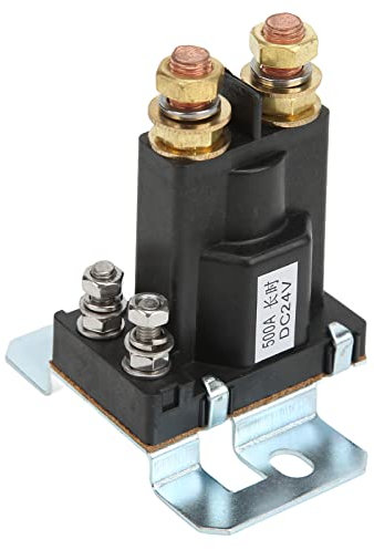 24V 500A Relais de Démarrage, Solénoïde de Relais de Démarreur Contacteur de Démarrage Automatique Ouvert Nominal à Courant Lourd en Cuivre Rouge Pour le Système Multi-batterie Automobile D'ingénierie