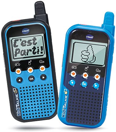 Vtech - Kidi Talkie - Bleu - Talkie-Walkie Enfants avec écran et Jeux, Jouet électronique éducatif – Version FR