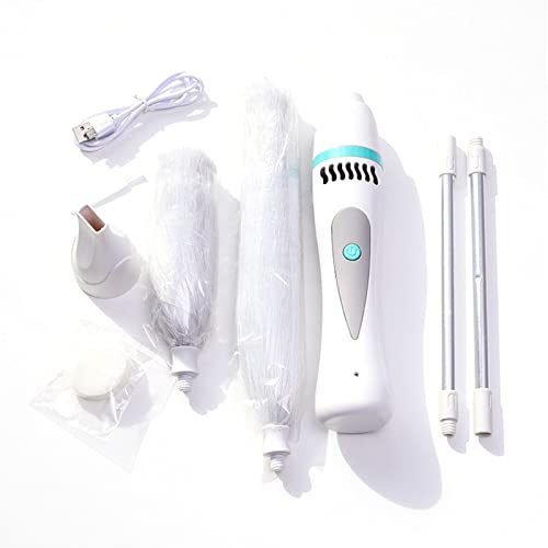 Plumero Eléctrico De Plumas, Recargable por USB, Cepillo Giratorio Eléctrico para Polvo con Barra Extensible, Plumero De Telaraña, Plumero De Ventilador De Techo, Lavable, Polvo Limpio
