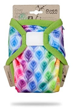 Petit Lulu Größe 1 PUL Überhose (2-6 kg) | Klett | Newborn Windelüberhose | Baby Windelhose | Waschbar & Wasserdicht | Stoffwindeln für Neugeborene | Hergestellt in EU (Rainbow Flames)