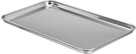 PATIKIL 430 Inoxidable Acero Bandeja, 26,5x15,5cm Rectangular Plano Tipo Laboratorio Instrumento Herramienta