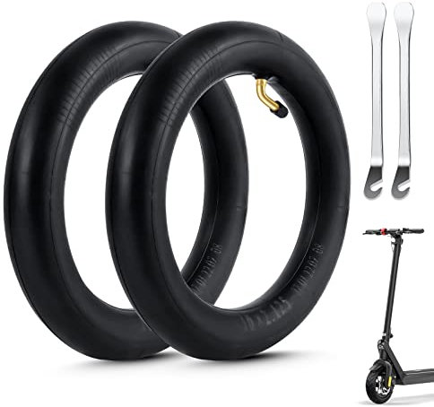 Ainiv Cámaras de Aire Reforzada 10 Pulgadas, 2Pcs Neumáticos Interiores de Scooter Eléctrico, 10x2.125 Neumáticos de Cochecito Bebé, con2 x Palo de Neumático, Válvula de 0°, para Scooter Eléctrico