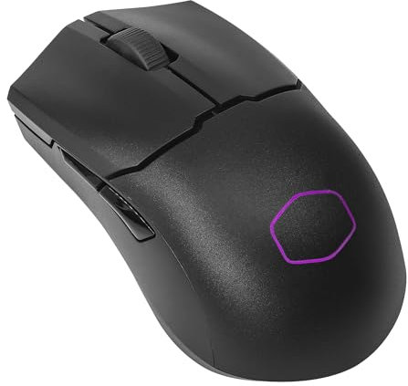 Cooler Master MM712 Wireless Gaming Mouse Black with Adjustable 19,000 DPI, 2.4GHz and Bluetooth , Ultraweave Cable, PTFE Feet, RGB Lighting and MasterPlus+ Software