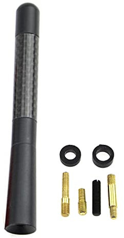 GERUI Autoantenne12 cm Kohlefaser Kurz Funkantenne Universal Kfz Antenne Dachantenne Funksignal Antenne (Schwarz)