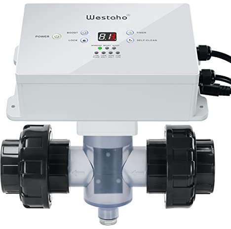 Generatore di cloro di sale HSCG-03, sistema di cloratore di sale Westaho per piscine interrate fino a 35.000 galloni, mantiene l'acqua della piscina pulita con meno manutenzione