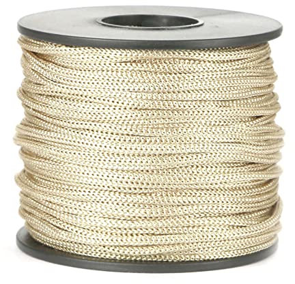 BEL AVENIR Cordon en nylon satiné - 2 mm - 45,7 m - Cordon d'ombrage tressé pour collier, bracelet, store aveugle, bordure et lacets de chaussures (beige foncé)