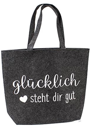 Mojawo Filztasche Tragetasche Tasche Einkaufstasche Zeitungstasche Shopper Schultertasche Bag Schriftzug B50xH40cm
