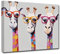 CXHOSTENT Leinwand Wandbilder mit Giraffenfamilie lustige Giraffe mit Brille Kunstdrucke bunte Tierbilder für Kinder Kinderzimmer Raumdekoration (A, 30.00 x 45.00 cms)
