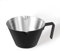 carrottimes Stainless Steel Espresso Cups, Espresso Shots Cup with Handle, Double Spout Metal Espresso Measuring Cup, V-Shaped Mouth Coffee Cup with Dual Scale (Black), 3.4oz/100ml