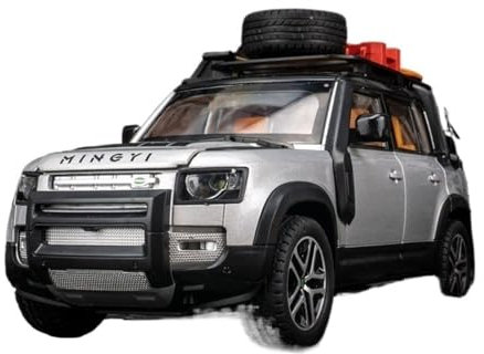 TURHAN Alloy car Model 1:22 for Land Rover Defender Off-Road Vehicle with Sound Back, Light and Music Function Ornaments for Youth Hobbies (Size : Silver Foam Box)