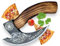 CraftTal Pizza-Axt Wikinger mit Lederschutz – Pizzamesser für echte Wikinger – Pizzaschneider-Axt perfekt als Wikinger-Dekoration – Wikinger-Axt, Pizza-Wiegemesser, Wikingermesser, Beil (Black Skull)