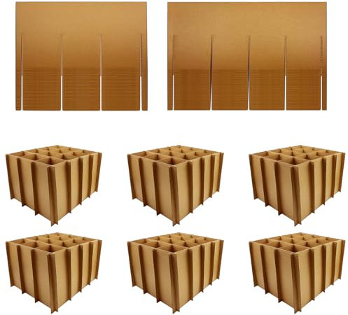 Glass Dividers Kits for Moving Boxes Fits in 18 x 14 x 12 Inch Box,Glass Cell Divider Fits Glass Inserts Moving cardboard Dividers for Wine Glassware Dish (Style B- 6 Sets for 18 x 14 x 12 Inch Box)