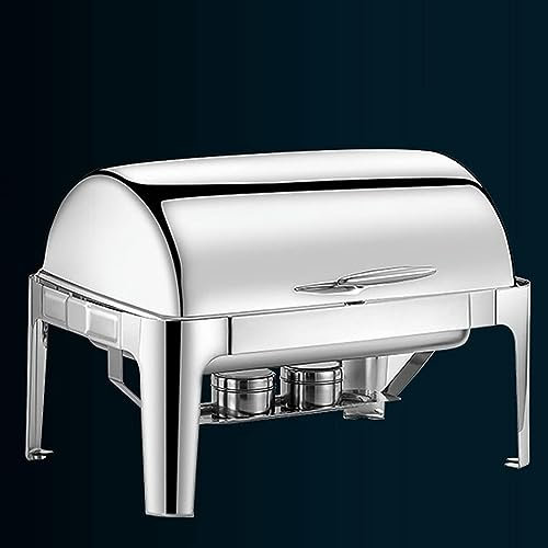 Ollas Calentador de alimentos – Servidor de buffet y calentador, quemador para mantener la comida caliente, juego de buffet de olla caliente con tapa de vidrio templado, tapa transparente, juego de