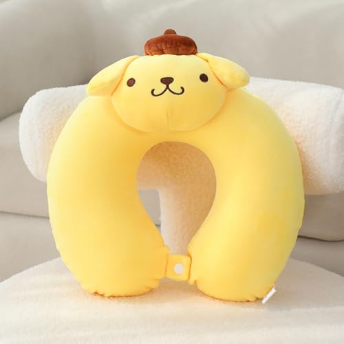 Roffatide Cartoon Pompom Purin U-Form Nackenkissen Stickerei Plüsch Reise Kissen für Memory Foam Nackenkissen Schlafen Weihnachten und Geburtstagsgeschenk
