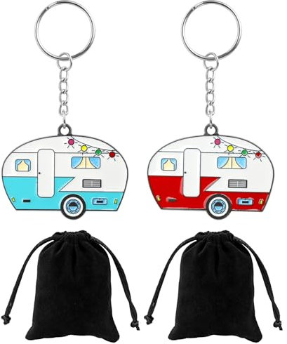 ZMDMAH 2pcs Wohnwagen SchlüSsel Karabiner, SchlüSselanhäNger Wohnwagen SchlüSselanhäNger Auto Damen, SchlüSselanhäNgers Wohnmobil, Camping Geschenke, AutoschlüSselanhäNgers, Geschenke für Camper