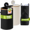 REKITA Pfandflaschen Sammelbehälter 2er Pack 100L Flaschensammler Leergut mit Deckeln und herausnehmbaren, wiederverwendbaren Innenbeuteln Leergut Sammelbehälter Pfandbehälter (Schwarz & Beige, 200L)