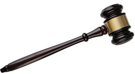 Martillo hecho a mano único de madera para subasta de justicia sin base, 26,5 x 7,6 cm