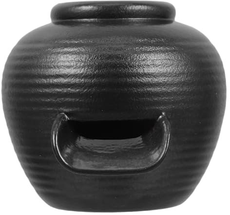 Mipcase Pot Décoratif en Céramique pour Aquarium Fontaine Petite Taille Noir 1 Pièce Accessoire pour Aquarium