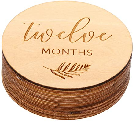Vaguelly 12stücke Holz Meilensteinkarten Für Doppelseitige Foto-requisiten Zur Dokumentation Des Wachstums Geschenkidee Zur Geburt Für Monatsfotos