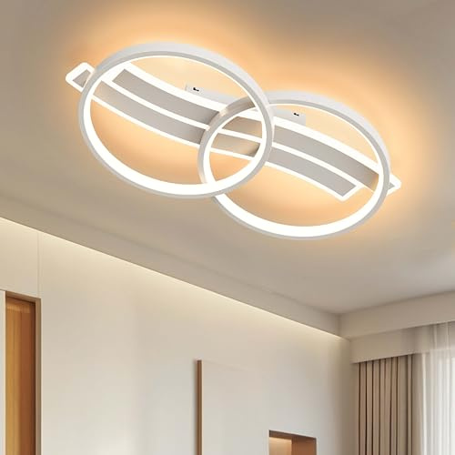 MOUNM Plafoniera LED Soffitto Dimmerabile 3000K-6000K con Telecomando, plafoniera soffitto 40W, plafoniera alluminio dimmerabile per Camera da Letto, 55cm-Simbolo Musicale