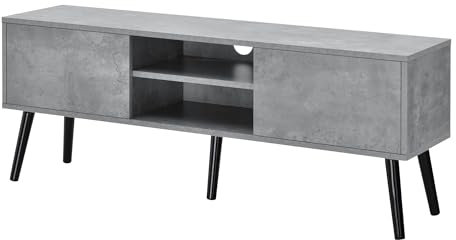 Helloshop26 Meuble TV Design Support télé 120 cm Effet béton Noir 03_0005863