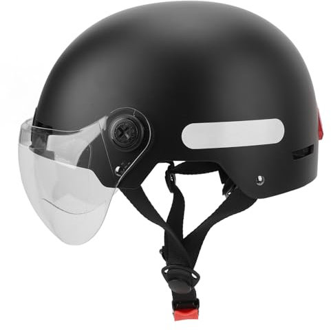 Smart Bike Helmet with 1080P Camera 130° Wide Angle Lens Adjustable Headband for Adult Men Women Cycling Safety Light Night (Black)