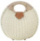 Sac fourre-tout en rotin tissé pour femme, sac à main de plage en paille blanche avec motif coquillage, parfait pour les sorties décontractées et les aventures, blanc, Taille unique