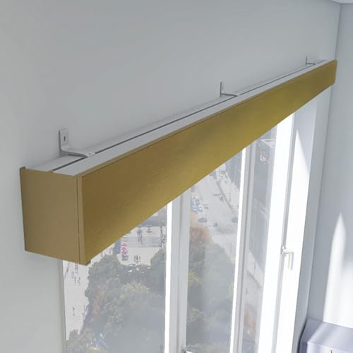 3-in-One Gardinenschiene, mit Volane, Metall, Schabrack, für Wand/Deckenmontage, Gold-Finish, 1,6 m, ideal für Wohnzimmer und Schlafzimmer Dekor