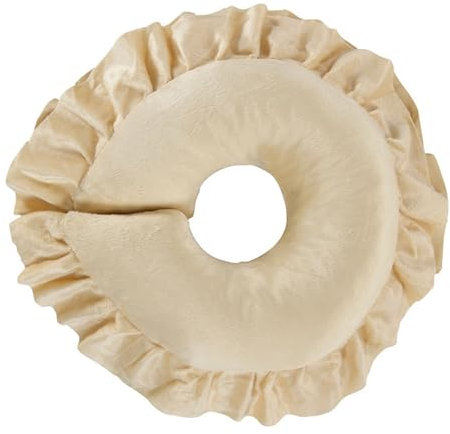 ZJchao U Shaped Neck Support Cushion U Shaped Neck Cushion U Shaped Neck Cervical Pillow Soft Spa Salon Massage Table Cradle Face Pillow Travel Flight Neck Pad with Polyester Material (Beige)