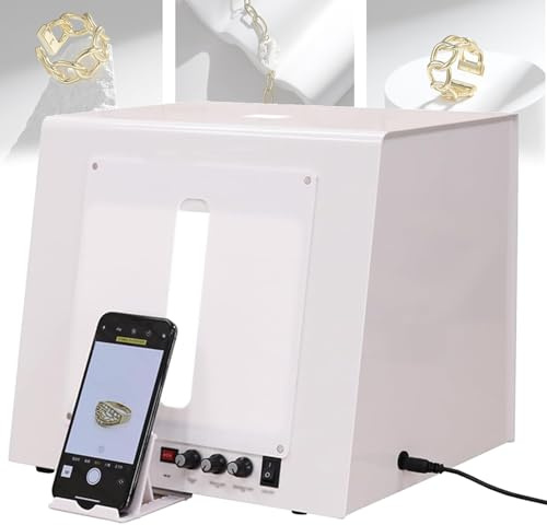 Mini Photography Light Box Kit with Adjustable LED Lights and Electric Turntable for Product Photography