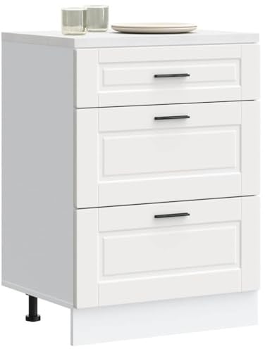 Emmtore Mueble bajo de Cocina Porto Madera contrachapada 60 x 46 x 81.5 cm Blanco