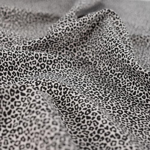 Baumwollstoff Popeline – 3 Designs: Mini Dots, kleine Herzen & trendiges Leo-Muster | 100% Baumwolle | ideal für Kleider, Blusen, Hemden, Kissen & Deko (Mini Leopard, sand)